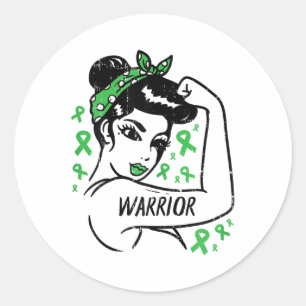 Sticker Rond Santé mentale Indestructible Guerrier Sensibilisat