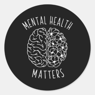 Sticker Rond Santé mentale Matière Cerveau humain Graphisme men