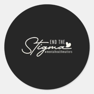 Sticker Rond Santé mentale Mettre fin à la stigmatisation Sensi