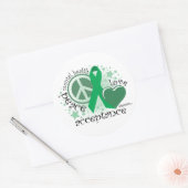 Sticker Rond Santé mentale Paix Acceptation de l'amour (Enveloppe)