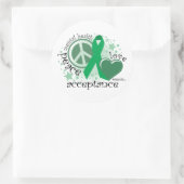 Sticker Rond Santé mentale Paix Acceptation de l'amour (Sac)