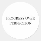 Sticker Rond Santé Mentale : Progrès Plutôt que Perfection (Devant)