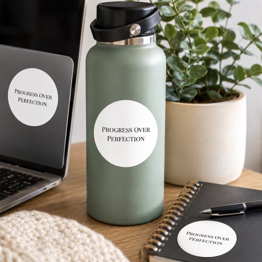 Sticker Rond Santé Mentale : Progrès Plutôt que Perfection