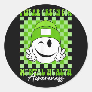 Sticker Rond Santé mentale S Je Porte Une Compétence En Santé M