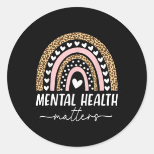 Sticker Rond Santé mentale S Maladie cérébrale humaine Sensibil