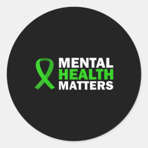 Sticker Rond Santé mentale S Sensibilisation Solidarité Ribbon 