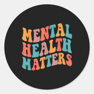 Sticker Rond Santé mentale super S Sensibilisation au cerveau h