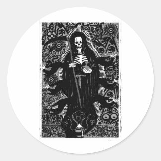 Sticker Rond Santisima Muerte