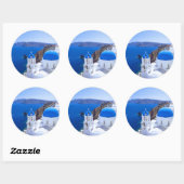 Sticker Rond Santorin (Feuille)