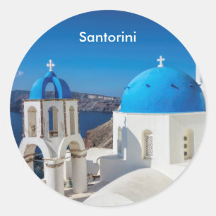 Sticker Rond Santorin Grèce