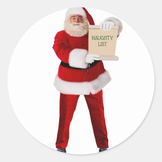 Sticker Rond Sant's Naughty List Enveloppe Ronde Phoques (Devant)