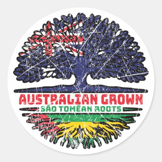 Sticker Rond Sao Tome Principe Sao Tomean Australie (Devant)