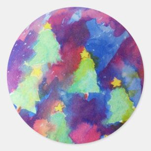 STICKER ROND SAPIN DE NOËL
