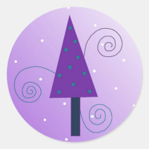 Sticker Rond Sapin de Noël fantaisiste