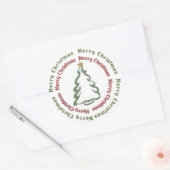 Sticker Rond Sapin de Noël Joyeux (Enveloppe)