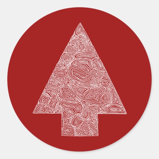 Sticker Rond Sapin de Noël moderne (Devant)