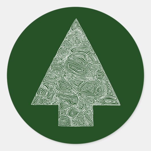 Sticker Rond Sapin de Noël Moderne (Devant)