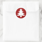Sticker Rond Sapin de Noël, Rouge (Sac)