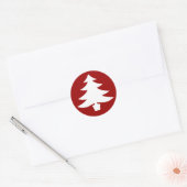 Sticker Rond Sapin de Noël, Rouge (Enveloppe)