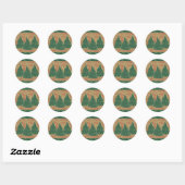 Sticker Rond Sapin de Noël vert (Feuille)