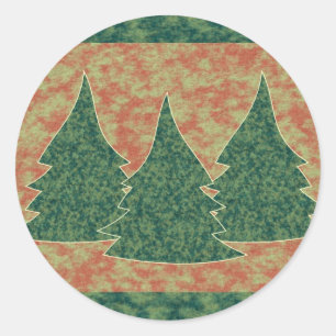 Sticker Rond Sapin de Noël vert