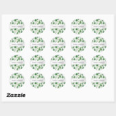 Sticker Rond Sapins de Noël verts (Feuille)