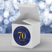 Sticker Rond Sapphire Blue Bokeh salue à 70 ans anniversaire