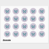 Sticker Rond Sapphire Blue Diamond Arlequin papillon (Feuille)