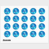Sticker Rond Sapphire Cloud Bold Monogramme (Feuille)