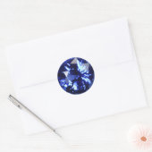 Sticker Rond Sapphire Dark Blue Gemstone Septembre Birthstone (Enveloppe)