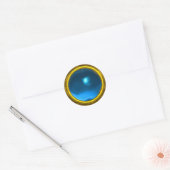 Sticker Rond SAPPHIRE MAGIQUE, bleu jaune vif (Enveloppe)
