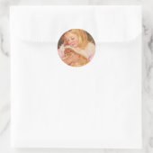Sticker Rond Sara tient un chat | Mary Cassatt (Sac)