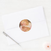 Sticker Rond Sara tient un chat | Mary Cassatt (Enveloppe)