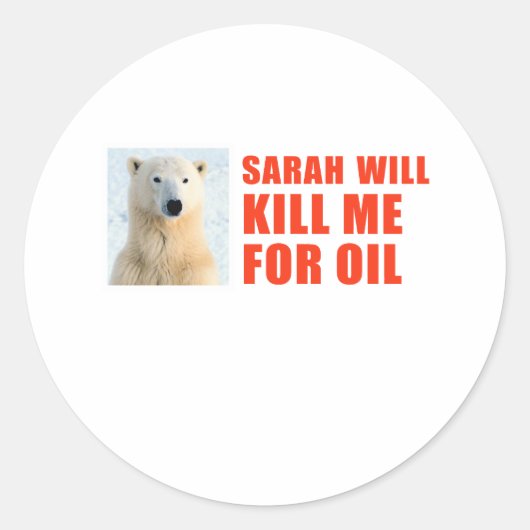 Sticker Rond Sarah me tuera pour l'huile (Devant)