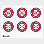 Sticker Rond Sarasota Floride (Feuille)