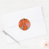STICKER ROND SARASWATI HINDU GODDESS OF LEARNING TANJORE (Enveloppe)