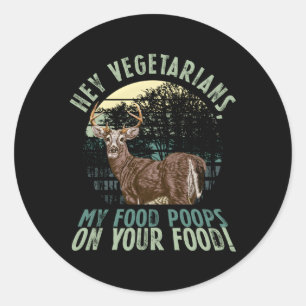 Sticker Rond Sarcasm Carnivore Anti Vegetarian Viande végétarie