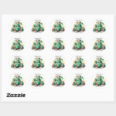 Sticker Rond Sarcastic Cactus with Low Battery (Feuille)