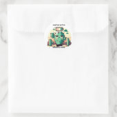 Sticker Rond Sarcastic Cactus with Low Battery (Sac)