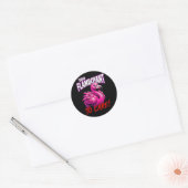 Sticker Rond Sarcastic Flamingo Too Flamboyant To Care (Enveloppe)