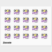 Sticker Rond Sarcoidose Chick Gone Purple 2 (Feuille)