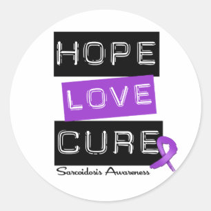 Sticker Rond Sarcoidose Hope Love Cure