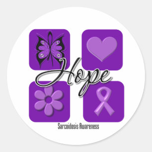 Sticker Rond Sarcoidosis Hope Love Inspirer la sensibilisation