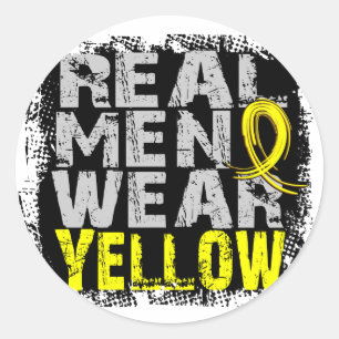 Sticker Rond Sarcoma Les vrais Hommes Portent Jaune
