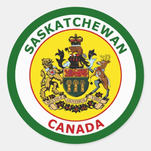 STICKER ROND SASKATCHEWAN, CANADA (Devant)