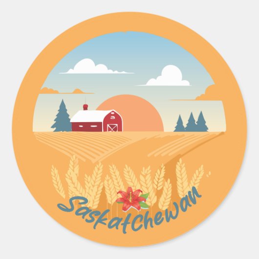 Sticker Rond Saskatchewan vintage (Devant)