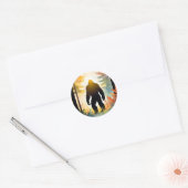 Sticker Rond Sasquatch d'automne Paysage coloré (Enveloppe)