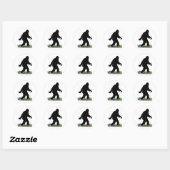 Sticker Rond Sasquatch du Nouvel An (Feuille)