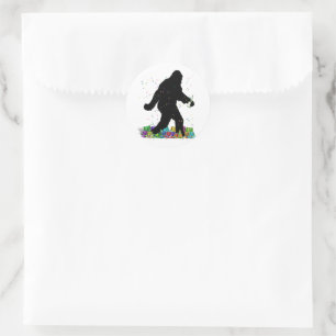 Sticker Rond Sasquatch du Nouvel An