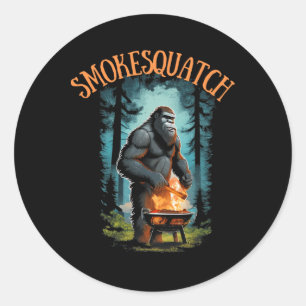 Sticker Rond Sasquatch Grill Bigfoot Pitmaster Grill Bbq Smo